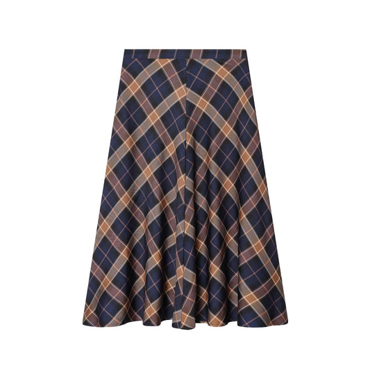 Commuting style patterned cape skirt