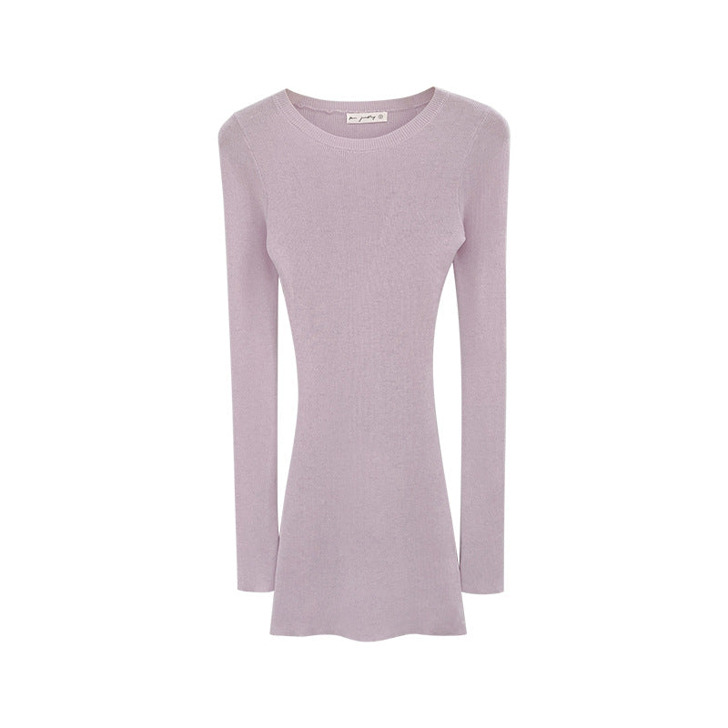 Relaxed Fit Slim-Fit Mid-Length Round Neck Regular Shoulder Lightweight Knit Top