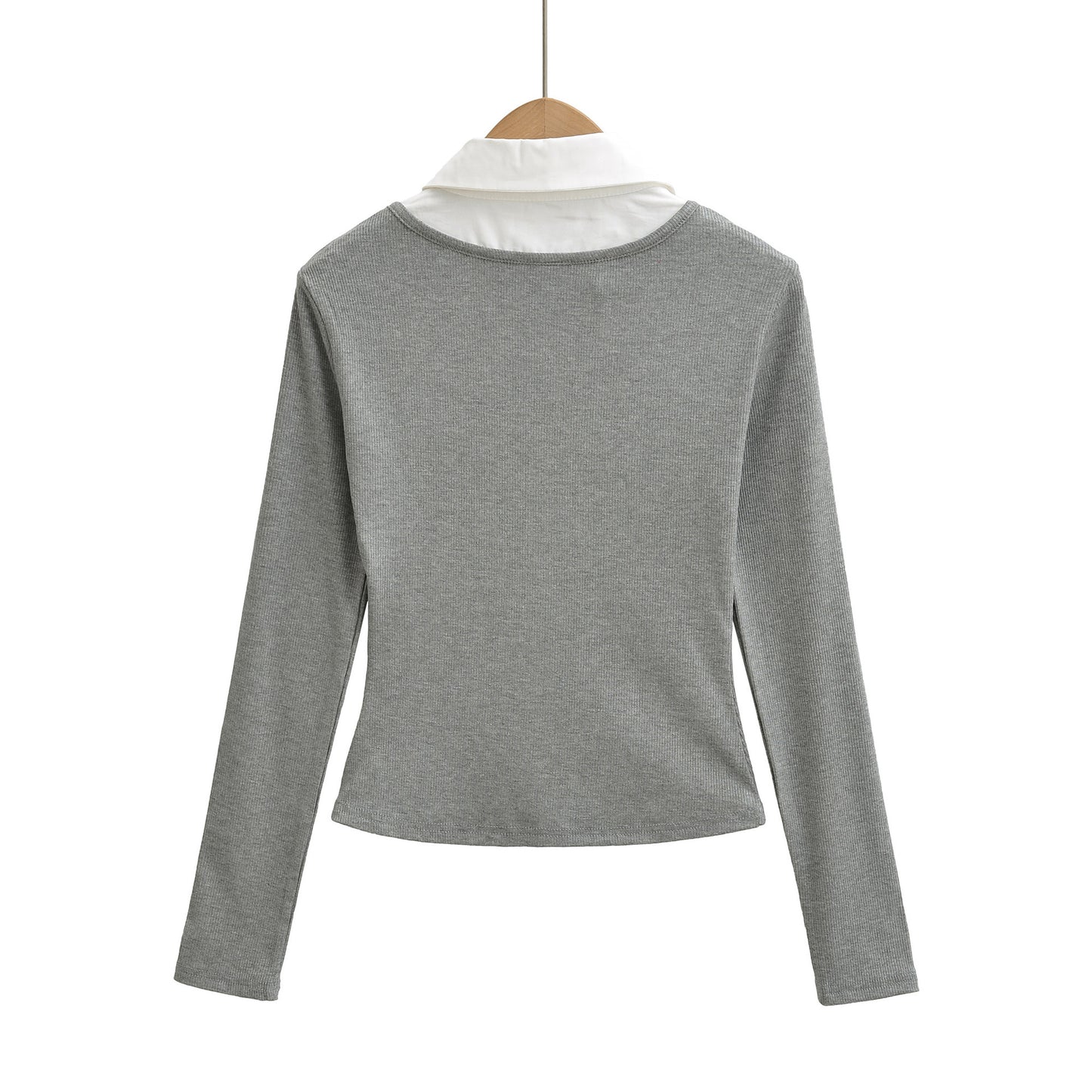 Slim fit long sleeved pullover T-shirt top