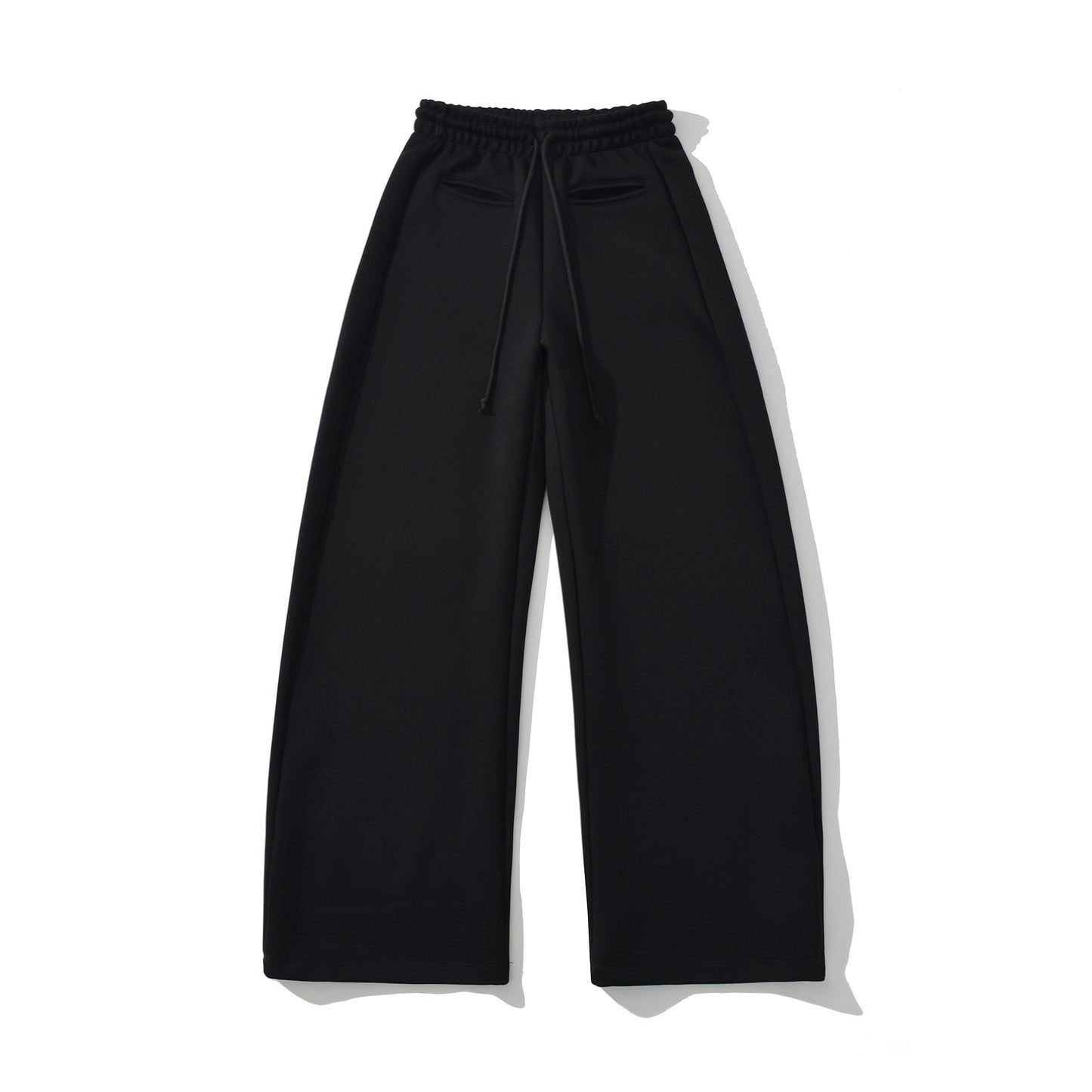 Drawstring elastic waist loose wide leg pants